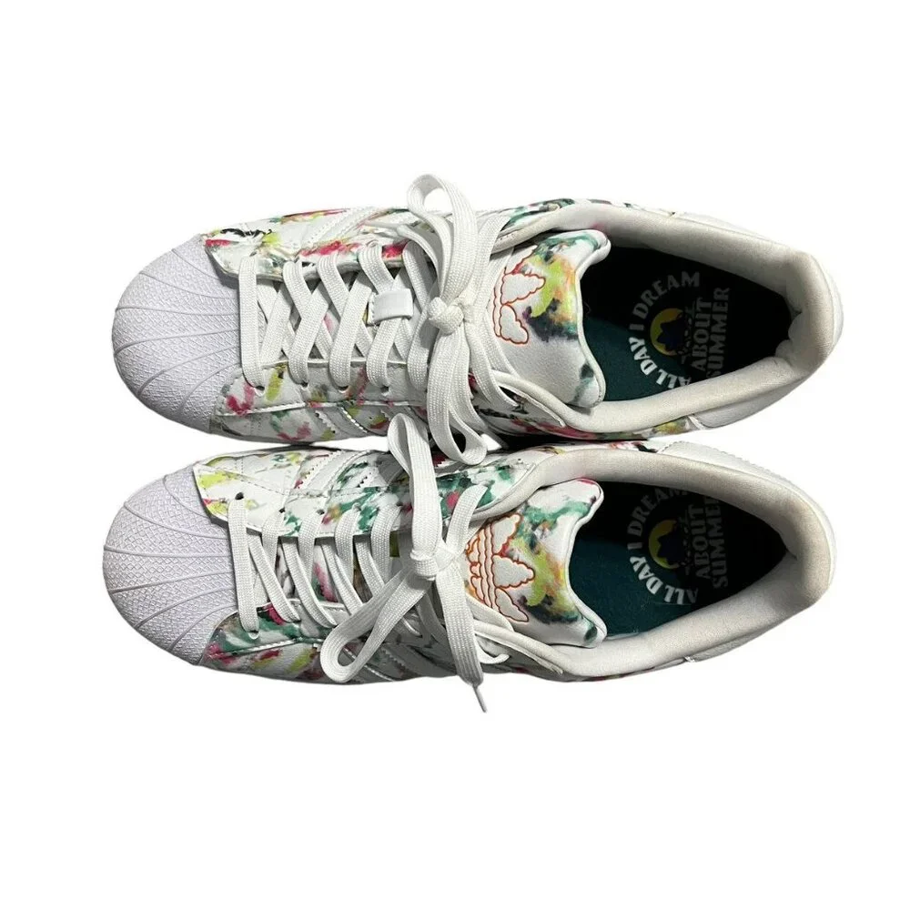 Adidas Superstar Sz 9 PrimeGreen Watercolor Sneakers